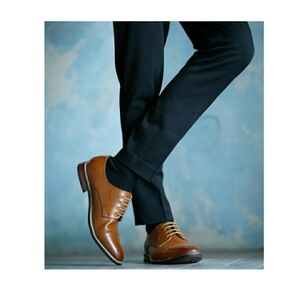 Apt 9 Men's Classic Brown Pointed Toe Oxford Lace Up Dress Shoes Size 12